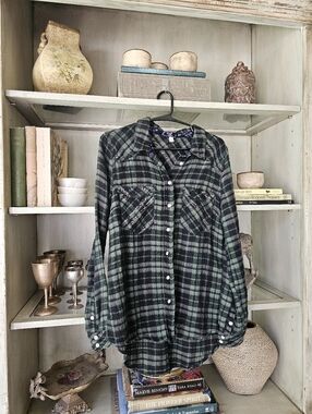Free People Western Yolk Chore Flannel